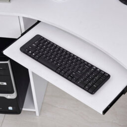 Homcom L-Shaped Corner Computer Desk W/ 2 Shelves Worktop Keyboard Tray White - thumbnail 9