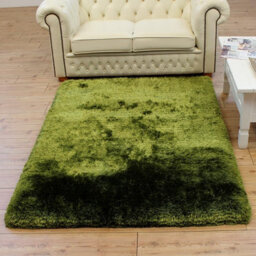 Plush Green Luxury Shaggy Polyester Sparkle Modern Luxurious Handmade Easy To Clean Rug For Living Room And Bedroom-140Cm X 200Cm - thumbnail 6