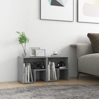 Walplus Bed Cabinets 2 Pcs Concrete Grey 40X30X40 Cm Engineered Wood - image 1