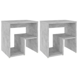 Walplus Bed Cabinets 2 Pcs Concrete Grey 40X30X40 Cm Engineered Wood - thumbnail 2