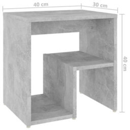 Walplus Bed Cabinets 2 Pcs Concrete Grey 40X30X40 Cm Engineered Wood - thumbnail 8
