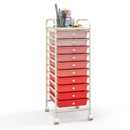 Costway 10 Drawers Storage Trolley Mobile Rolling Utility Cart Home Office Organizer - thumbnail 1