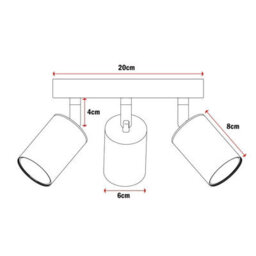 Ledsone Ceiling Light Rotatable 3 Way Black Round Gu10 Industrial Spot Light Fittings For Indoor - Satin Nickel - thumbnail 3