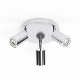 Ledsone Ceiling Light Rotatable 3 Way Black Round Gu10 Industrial Spot Light Fittings For Indoor - Satin Nickel