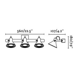 Luminosa Lighting Luminosa Cup 3 Light Indoor Adjustable Wall Spotlight White, Black, Gu10 - thumbnail 2