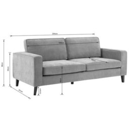 Furniture in Fashion Soho Fabric 3 Seater Sofa In Grey - thumbnail 6
