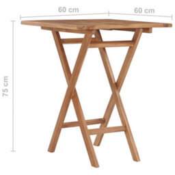 Walplus Folding Garden Table 60X60X75 Cm Solid Teak Wood - thumbnail 7