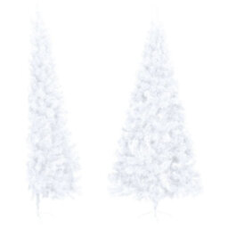 Berkfield Artificial Half Christmas Tree With Stand White 240 Cm Pvc - thumbnail 2