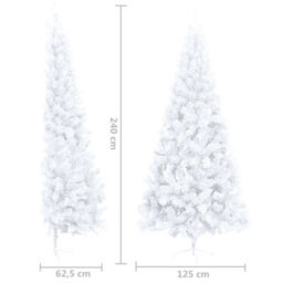 Berkfield Artificial Half Christmas Tree With Stand White 240 Cm Pvc - thumbnail 8