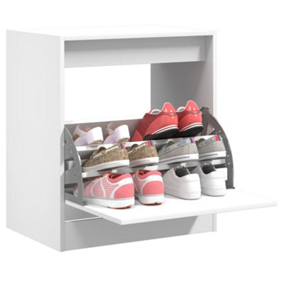 Berkfield Shoe Cabinet White 60X42X69 Cm Engineered Wood - image 1