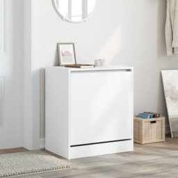 Berkfield Shoe Cabinet White 60X42X69 Cm Engineered Wood - thumbnail 3