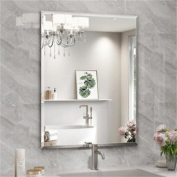 Artloge Bathroom Mirror Plain Rectangle Luxury Frameless Bevelled Wall Mounted 800X600mm - thumbnail 8