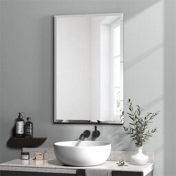 Artloge Bathroom Mirror Plain Rectangle Luxury Frameless Bevelled Wall Mounted 800X600mm - thumbnail 6