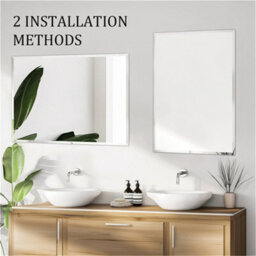Artloge Bathroom Mirror Plain Rectangle Luxury Frameless Bevelled Wall Mounted 800X600mm - thumbnail 4