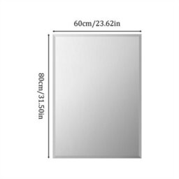 Artloge Bathroom Mirror Plain Rectangle Luxury Frameless Bevelled Wall Mounted 800X600mm - thumbnail 2