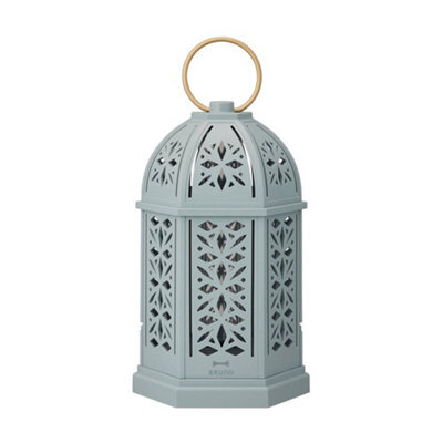 Bruno Led Silhouette Lantern With Adjustable Warm Light And Ipx4 Waterproof Rating (Blue Gray) - image 1