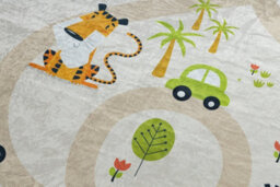 RugsX Bambino 50230 Washing Carpet Zoo, Streets For Children Anti-Slip - Beige Green  200X290 Cm - thumbnail 5