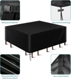 Garden Table Cover, 600D Oxford Fabric, All-Weather Furniture For And Sofa Sets (180X100X75Cm) - thumbnail 4
