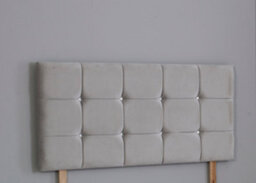 Comfy Deluxe 6Ft Superking 26Inch  Silver Plush Cube Headboard