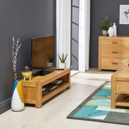 The Furniture Market Soho Oak Open Low Widescreen Tv Unit Up To 65 Tv Size - thumbnail 5