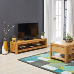 The Furniture Market Soho Oak Open Low Widescreen Tv Unit Up To 65 Tv Size - thumbnail 4