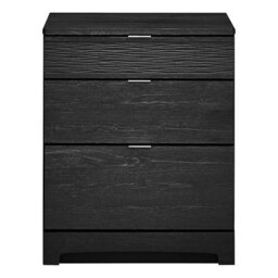 Sophia Black 3 Drawer Chest Of Drawers (H)740mm (W)600mm (D)450mm - thumbnail 1