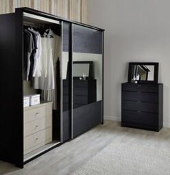 Sophia Black 3 Drawer Chest Of Drawers (H)740mm (W)600mm (D)450mm - thumbnail 2