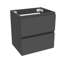 AVER-GROWTH Wall-Mounted Bathroom Vanity Unit Gloss Grey Flat Pack Bathroom Cabinets Only 500(W)X385X(D)X520(H)mm With 2 Drawers - thumbnail 1