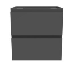 AVER-GROWTH Wall-Mounted Bathroom Vanity Unit Gloss Grey Flat Pack Bathroom Cabinets Only 500(W)X385X(D)X520(H)mm With 2 Drawers - thumbnail 2