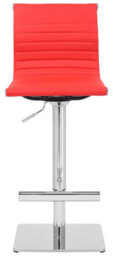 Lamboro Rovigo Deluxe Breakfast Bar Stool, Chrome Footrest, Height Adjustable Swivel Gas Lift, Home Bar & Kitchen Barstool, Red - thumbnail 3