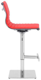 Lamboro Rovigo Deluxe Breakfast Bar Stool, Chrome Footrest, Height Adjustable Swivel Gas Lift, Home Bar & Kitchen Barstool, Red - thumbnail 2