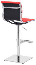 Lamboro Rovigo Deluxe Breakfast Bar Stool, Chrome Footrest, Height Adjustable Swivel Gas Lift, Home Bar & Kitchen Barstool, Red - thumbnail 4
