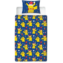 Pokemon Christmas Reversible Duvet Set Blue/yellow (Single) - thumbnail 2
