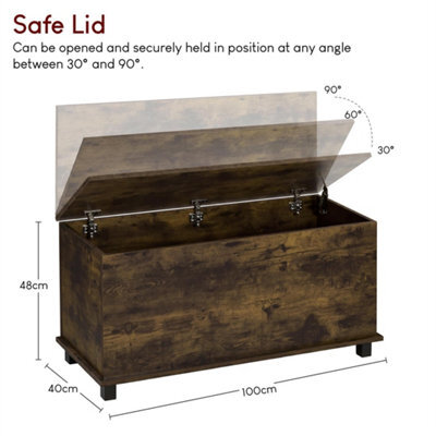 Brown Modern Storage Ottoman Toy Chest Bedroom Wooden Bence - image 1
