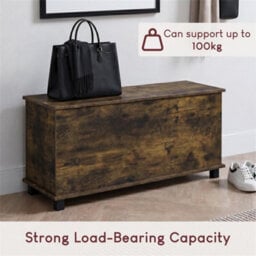 Brown Modern Storage Ottoman Toy Chest Bedroom Wooden Bence - thumbnail 4