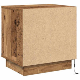 Berkfield Modern Bedside Cabinet With Led Lights Old Wood 44X34,5X45 Cm - thumbnail 8