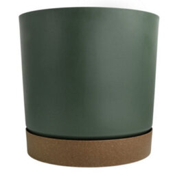 B2C Round Flower Pot Planter With Saucer Indoor Outdoor Two Tone Matt Modern Decor 22.5L (D338mm X H326mm) Pine Green - thumbnail 2