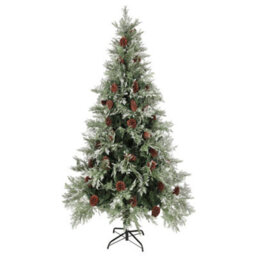 Walplus Christmas Tree With Pine Cones Green And White 225 Cm Pvc&pe - thumbnail 2