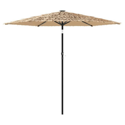 Berkfield Durable Garden Parasol With Steel Pole Brown 268X268X226 Cm