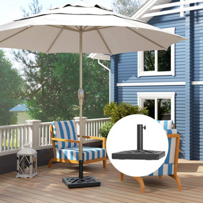 Outsunny Parasol Base 15Kg Garden Umbrella Stand With Cut-Out Design, Black - image 1
