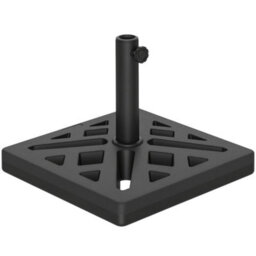 Outsunny Parasol Base 15Kg Garden Umbrella Stand With Cut-Out Design, Black - thumbnail 2