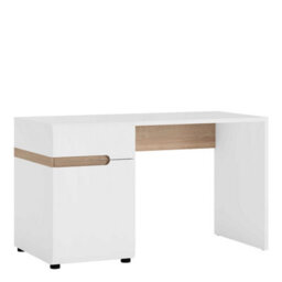 Wyld Haus Foxwhisk Desk White Gloss And Truffle Oak 1 Drawer 1 Door - thumbnail 6