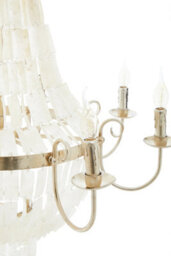 Orsina Industrial Teardrop Chandelier With Cascading Seashells, 8-Bulb Silver Leaf Finish Hanging Light - thumbnail 5