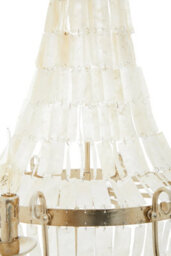 Orsina Industrial Teardrop Chandelier With Cascading Seashells, 8-Bulb Silver Leaf Finish Hanging Light - thumbnail 4