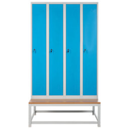 Beliani 4-Door Storage Locker With Bench Athlete Metal Grey/ Blue - thumbnail 5