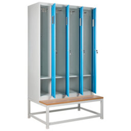 Beliani 4-Door Storage Locker With Bench Athlete Metal Grey/ Blue - thumbnail 4
