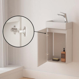 Durovin Bathrooms 400mm Wall Mounted Vanity Unit Include Basin For Cloakroom Bathroom 710X220mm Milky White - thumbnail 3