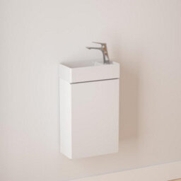 Durovin Bathrooms 400mm Wall Mounted Vanity Unit Include Basin For Cloakroom Bathroom 710X220mm Milky White