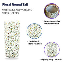 Minster 18 Inch Round Small Multi Flowers Umbrella Stand - L20 X W20 X H46 Cm - thumbnail 6
