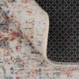 Loomed Distressed Beige Multicolour Persian Style Washable Non Slip Runner Rug 60X240Cm - thumbnail 5